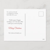 シックなフローラリース赤面ピンククリスマスフォト シーズンポストカード (裏面)