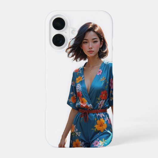 シックなフローラ保護 –  iPhone 16ケース (裏面)