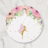 シックなフローラ妖精ベイビーシャワー誕生日ありがとう フェイバータグ (裏面)