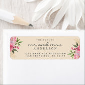 シックなフローラ未来ミセス結婚ズ差出人住所 ラベル (インサイチュ)