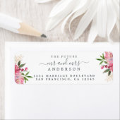 シックなフローラ未来ミセス結婚ズ差出人住所 ラベル (インサイチュ)