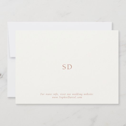 シックなフローラ水の色の結婚式の日付を保存 招待状 (裏面)