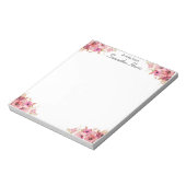 シックなフローラ水彩ワイルドフラワーフレームメモ帳 ノートパッド (回転)