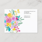 シックなフローラ水色のヘアクリップのバーレット表示 名刺 (裏面)