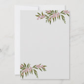 シックなフローラ水色イースターブランチ卵狩り 招待状 (裏面)