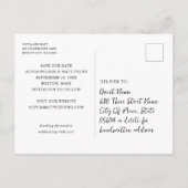 シックなフローラ私たちは結婚式を行う日付を保存 案内ポストカード (裏面)