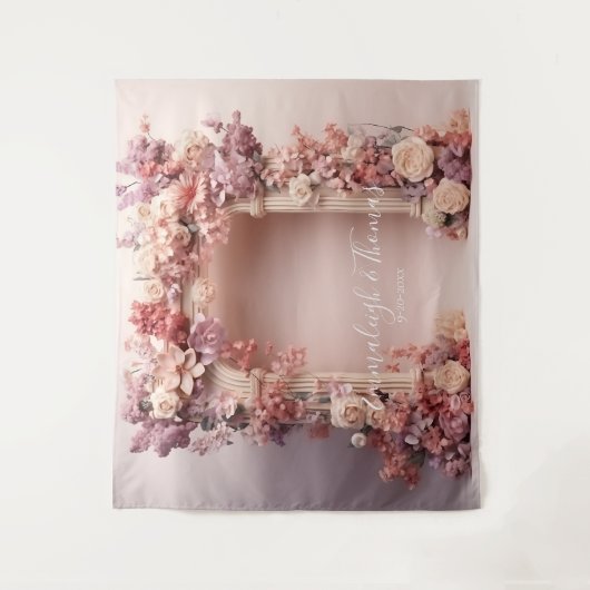 シックなフローラ結婚アーチの背景 タペストリー (正面)