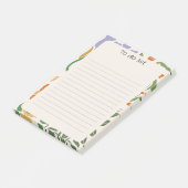 シックなフローラ背景ピンクグリーン ポストイット (アングル)