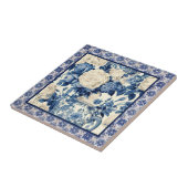 シックなフローラ花瓶ブルーチノイスリートイレモノグラム タイル (側面)