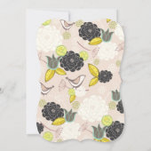 シックなフローラ開花の鳥のsipと赤ちゃんのシャワーを参照 招待状 (裏面)