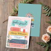 シックなブックス&ブランチフローラベビーシャワー招待状 招待状