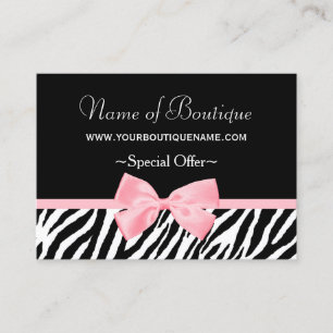 シックなブティックの淡いピンクのリボンの割引クーポン 割引カード