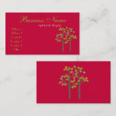 シックなブティックの赤い名刺 名刺 (正面/裏面)