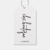 シックなブティックアパレル価格つるラベルロゴ ギフトタグ (正面)