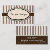 シックなブティックデザイナー名刺: ラベンダー 名刺 (正面/裏面)