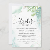 シックなブライダルシャワー/ブランチブルー&グリーングリーン 招待状 (正面)