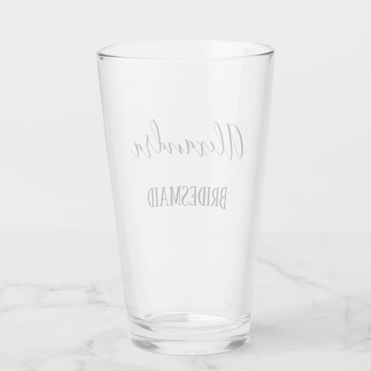 シックなブライデスメイドエレガント文字 タンブラーグラス (裏面)