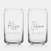 シックなブライデスメイドメイド・オブ・オーナー（花嫁付き添い人）結婚ズ ガラス缶 (正面)