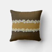 シックなブラウンとゴールデンエーデルワイスアクセントピロー クッション (裏面)