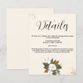 シックなブラウンアンドクリーム結婚フローラ詳細 エンクロージャーカード (正面/裏面)