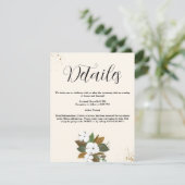 シックなブラウンアンドクリーム結婚フローラ詳細 エンクロージャーカード (スタンド正面)