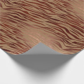 シックなブラウンクリームゼブラプリント ラッピングペーパー (角)