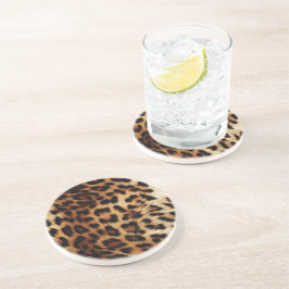 シックなブラウンクリームヒョウ コースター