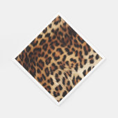 シックなブラウンクリームヒョウ スタンダードランチョンナプキン (角)