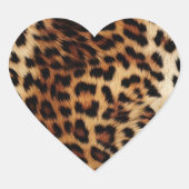 シックなブラウンクリームヒョウ ハートシール (正面)