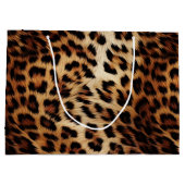 シックなブラウンクリームヒョウ ラージペーパーバッグ (裏面)