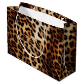シックなブラウンクリームヒョウ ラージペーパーバッグ (裏面アングル)