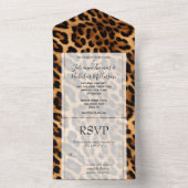 シックなブラウンヒョウ オールインワン招待状 (内側)