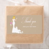 シックなブラウンブモダンライドありがとうラベル ラベル (インサイチュ)