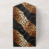 シックなブラウンブラックウェスタンコウィド オールインワン招待状 (外側)