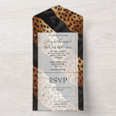 シックなブラウンブラックウェスタンコウィド オールインワン招待状 (内側)