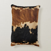 シックなブラウンブラッククリームウエスタンコウィド アクセントクッション (裏面(縦))