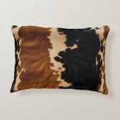 シックなブラウンブラッククリームウエスタンコウィド アクセントクッション (裏面)