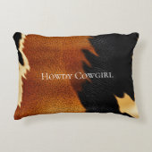 シックなブラウンブラッククリームウエスタンコウィド アクセントクッション (正面)