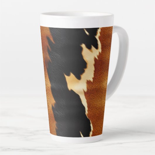 シックなブラウンブラッククリームウエスタンコウィド カフェラテマグ (右アングル)