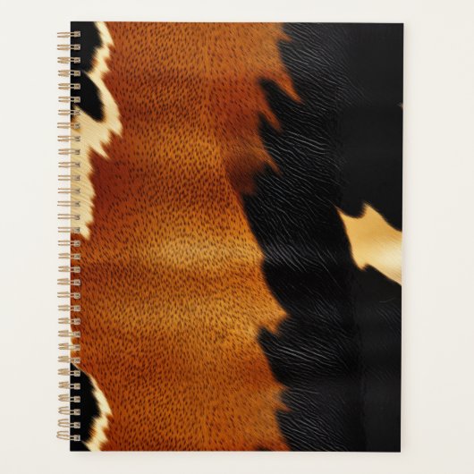 シックなブラウンブラッククリームウエスタンコウィド プランナー手帳 (正面)