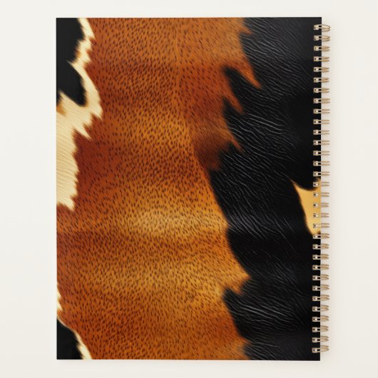 シックなブラウンブラッククリームウエスタンコウィド プランナー手帳 (裏面)