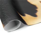 シックなブラウンブラッククリームウエスタンコウィド ラッピングペーパー (ロールコーナー)