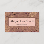 シックなブラウン抽象芸術QRコード名刺 名刺 (正面)