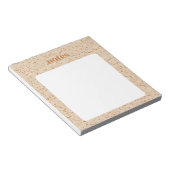 シックなブラウン水玉模様文房具 ノートパッド (アングル)