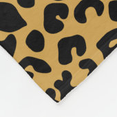 シックなブラウン金ゴールドヒョウ印刷レッドローズ名 フリースブランケット (角)