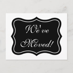 シックなブラケット形状の移動はがき  引っ越した！ 案内ポストカード