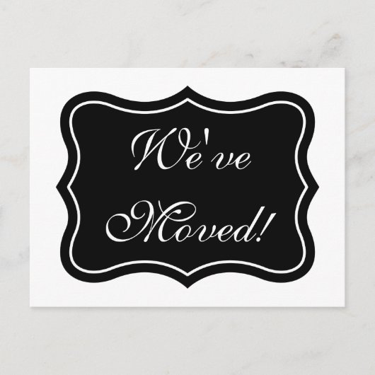 シックなブラケット形状の移動はがき |引っ越した! 案内ポストカード (正面)
