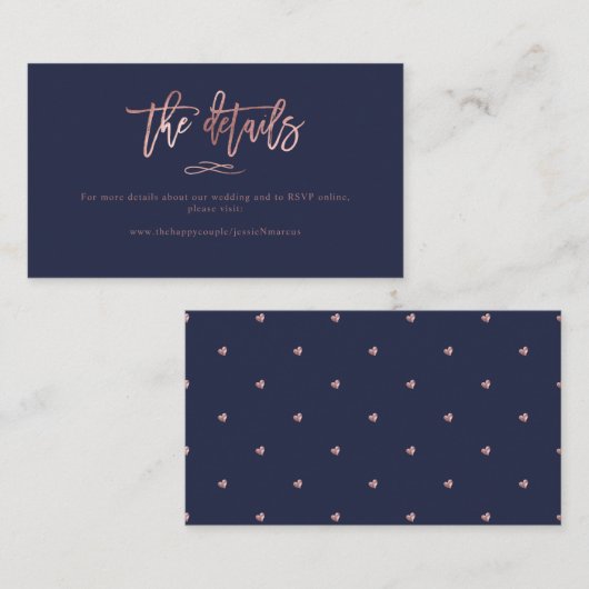 シックなブラシスクリプトバラ結婚金ゴールドの詳細 名刺 (正面/裏面)