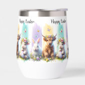 シックなブラシストロークイースターカウワインタンブラー (左面)