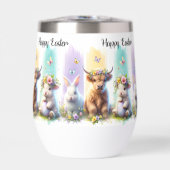 シックなブラシストロークイースターカウワインタンブラー (正面)